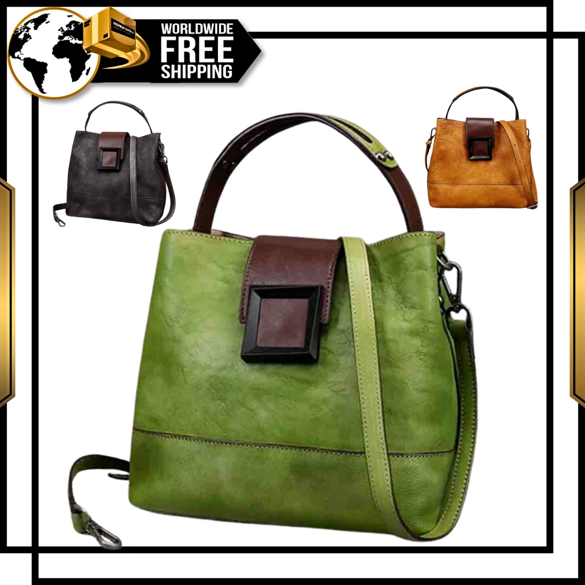 Women Handmade GENUINE LEATHER Bag Luxury Shoulder Crossbody