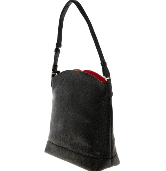 Lulu Guinness Peekaboo Lip Vanessa Shoulder Bag Black Red Handbag