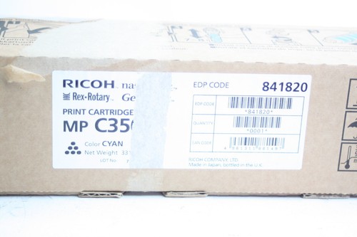 Original Ricoh MP C3503 EDP 841820 Cyan Printer Toner Cartridge - Afbeelding 2 van 2