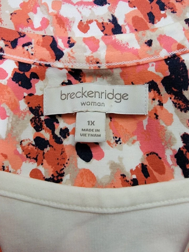 Camisa Blusa Top Breckenridge Mujer Talla 1X Multicolor Salpicaduras Foto 2 de 4