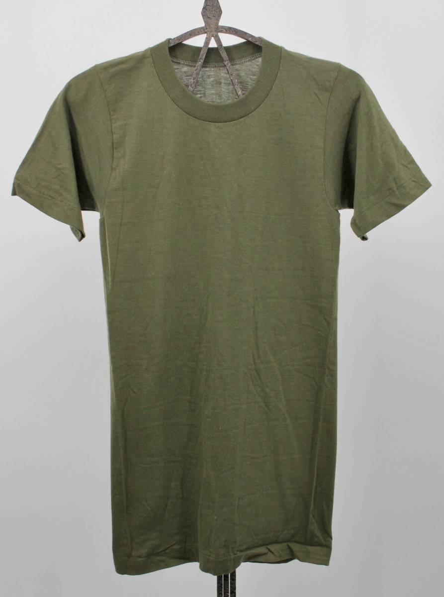 VTG Vietnam War US Army Olive Green Undershirt Sz XXS 70s Crew