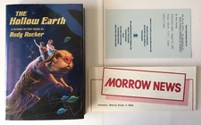 RUDY RUCKER Hollow Earth 1990 Review Copy HC sci-fi CYBERPUNK STEAMPUNK fantasy!