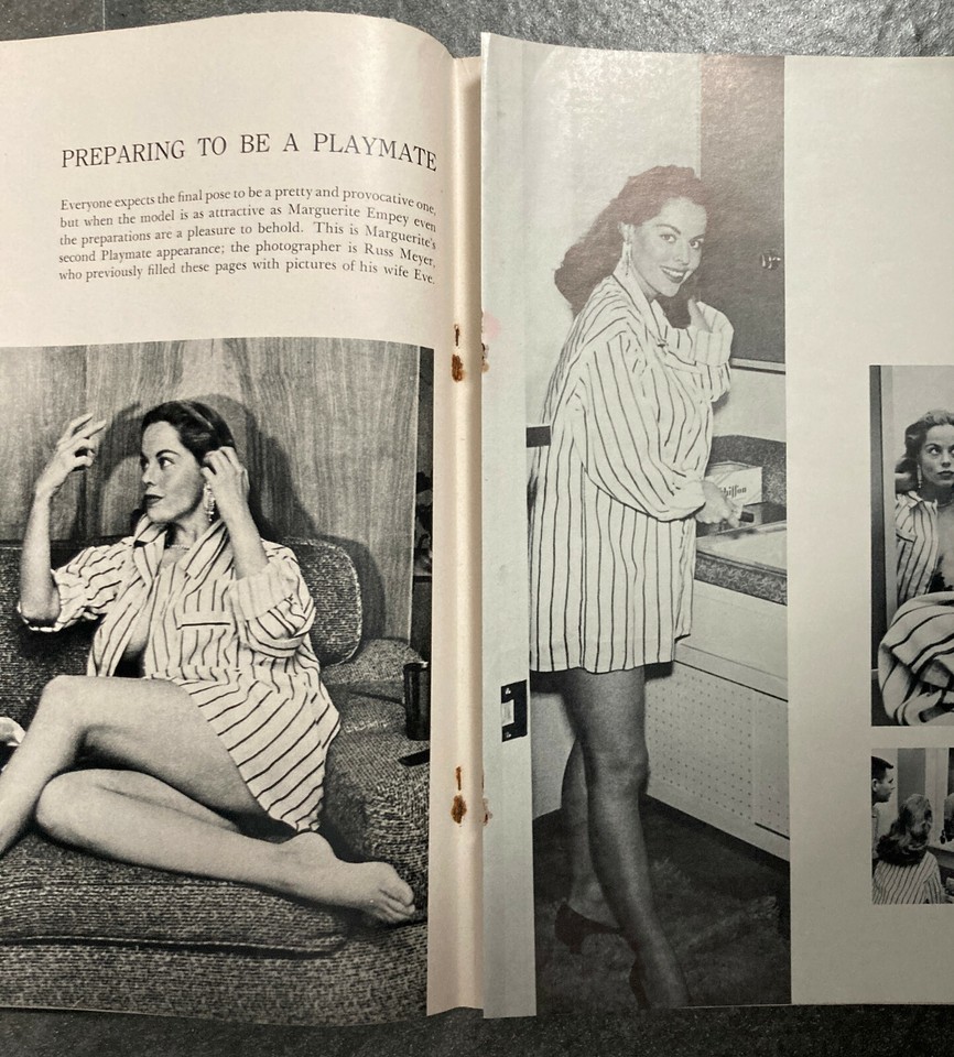 PLAYBOY FEBRUARY 1956 COVER: Four Ladies with Mr. Playboy Marguerite