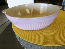 Ethos UK Stoneware Divided Casserole Dish Oven Ware Blush Pink EUC 11”