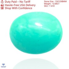 12.00 Cts Natural Turquoise Oval Cabochon Handcrafted Jewelry Supply 15x12x8 mm