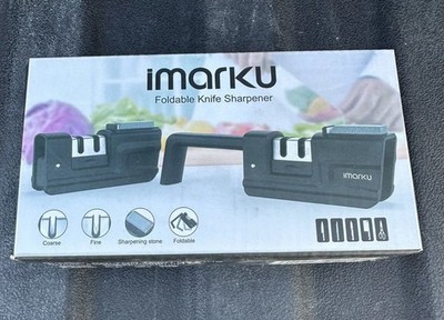 Kitchen Knife Sharpener, imarku 3-Stage Knife Sharpeners with Sharpening Stone. 