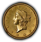 1851 $1 Liberty Head Gold Dollar - AUthentic US Coin - Type 1 - AU - SKU-G6443