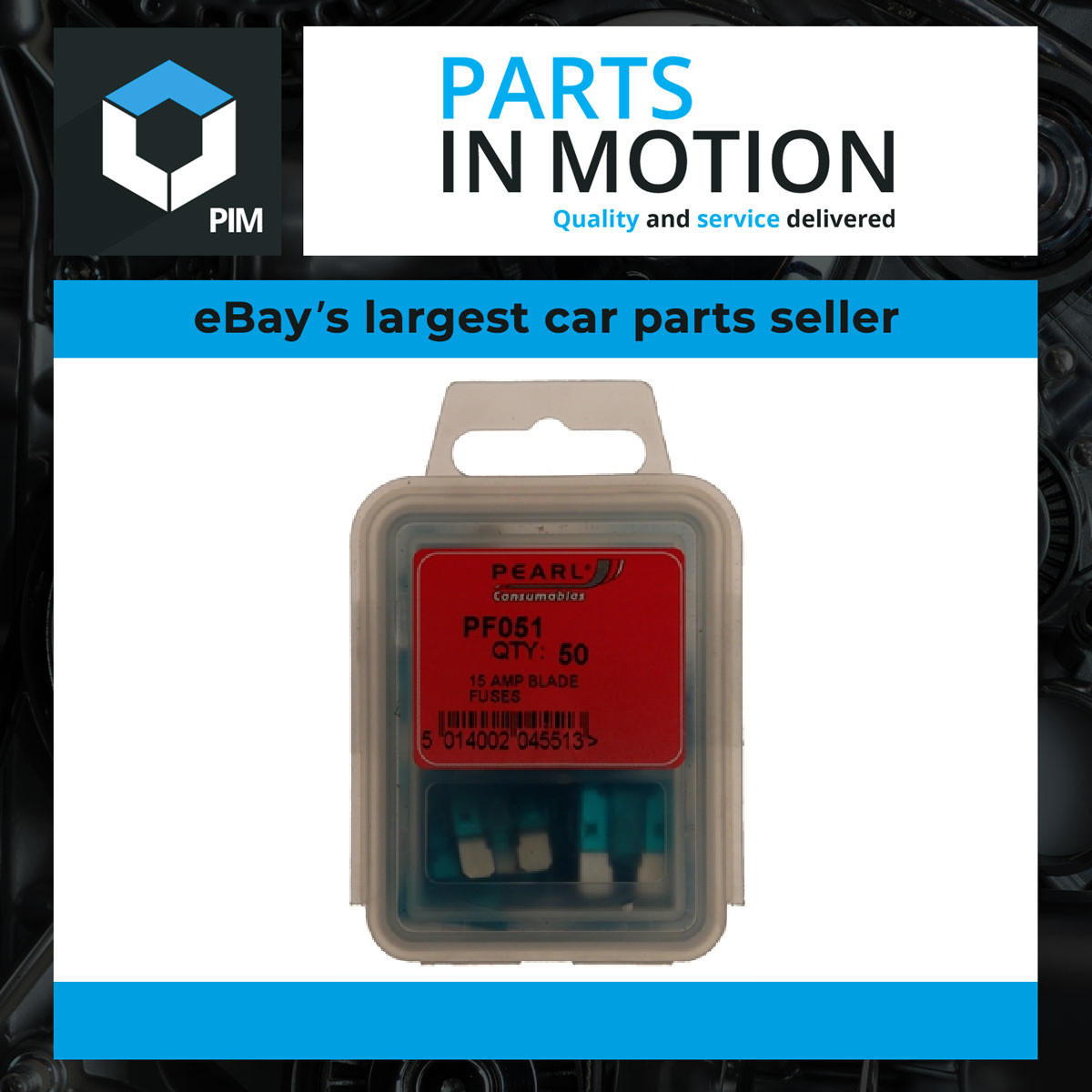 Blade Fuse 15 Amp X 50 PF051 Pearl Genuine Top Quality Guaranteed New