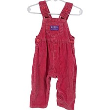 Osh Kosh B'gosh Vintage Y2K Baby Girls Pink Corduroy Overalls USA Size 12 Months