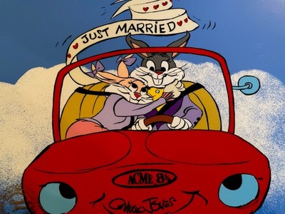 Warner Bros BugsBunny & Bride CHUCK JONES Cel Limited Ed Signed Art Just Married