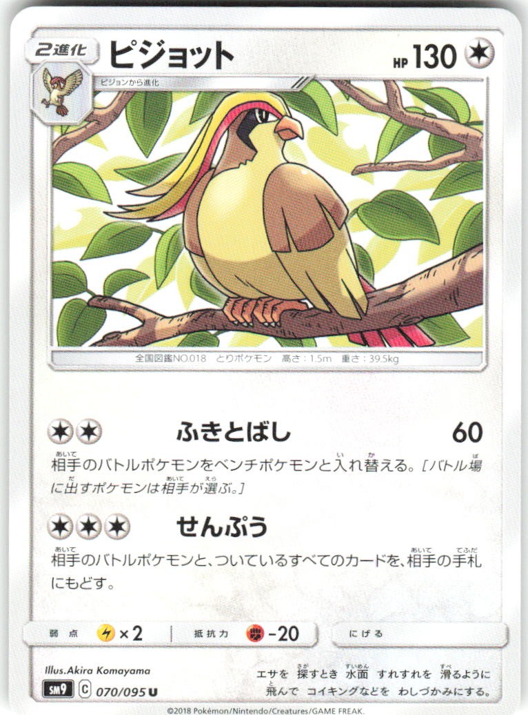 Pidgeot 070/095 Tag Bolt Pokemon NM Japanese