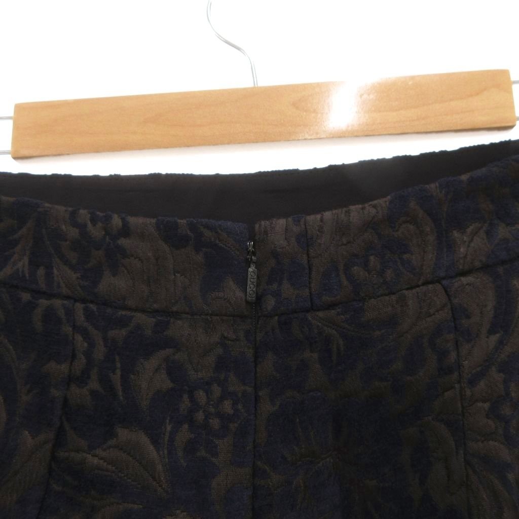 【Skirts】Unused GUCCI jacquard skirt with tags silk blend size 40 navy blue thumbnail 4