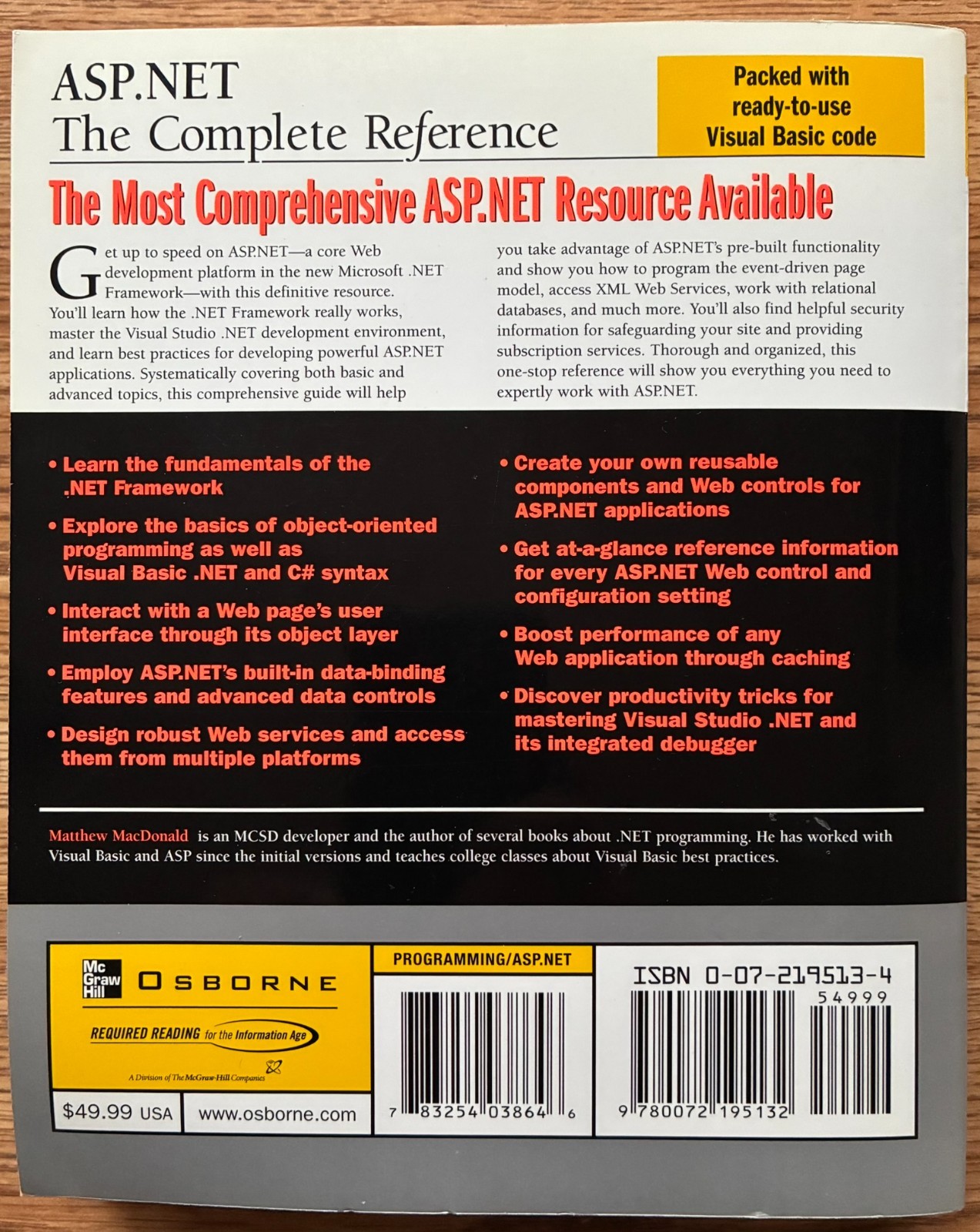 ASP.Net : The Complete Reference by Robert Standefer III (2002, Trade ...