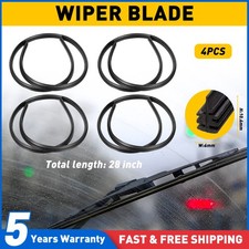 4 Packs Universal 28" Car Bus Silicone Frameless Windshield Wiper Blade Refills
