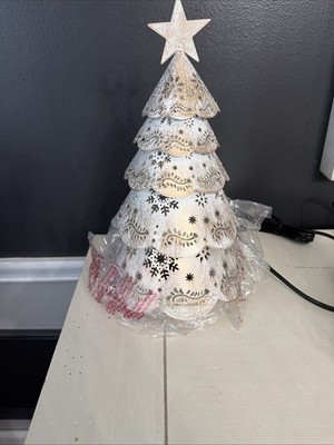 Scentsy Metal TRIM THE TREE Electric Wax Warmer Silver/gold 14''tall New