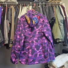 BAPE Purple camo shark zip hoodie jacket A Bathing Ape Size 2XL