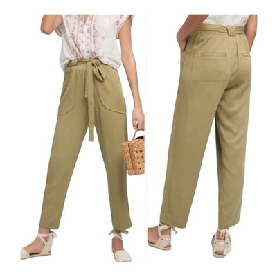 Anthropologie Dolan Left Coast Northwestern Paperbag Pants in Guacamole Size Med
