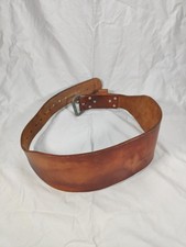 Altus Weight Lifting Belt Large 34-42 Tan Leather Buckle 1 Prong Buckle