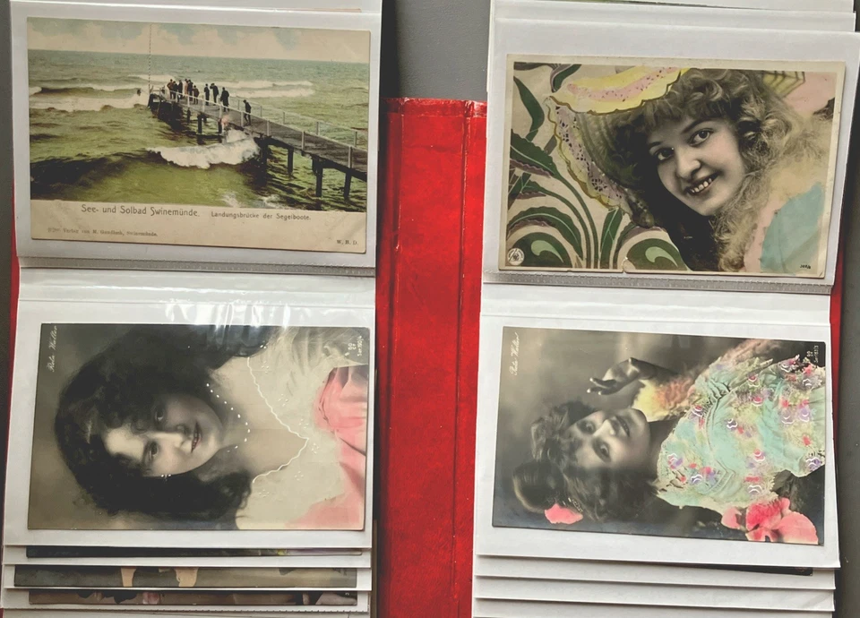 JOB LOT ALBUM POSTCARD COLLECTION. GLAMOUR TOPO GREETINGS. Good/fine cond. - Image 4 of 4