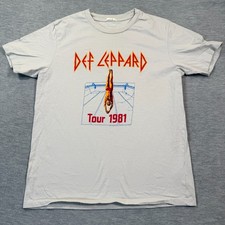 Def Leppard Shirt Men M Light Blue Tour 2014 Band Concert Graphic Tee High N Dry