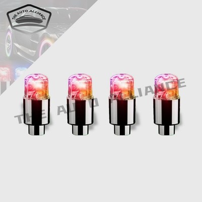 4PCS Car Auto Wheel Tire Tyre Air Valve Stem LED Light Caps Accessories-Colorful