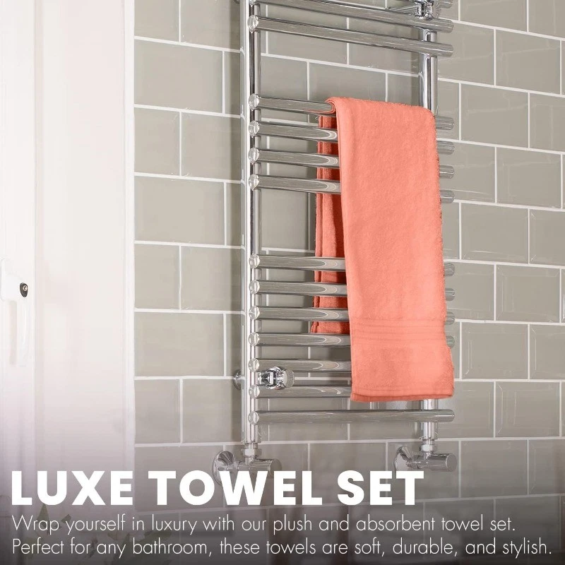 Pacote com 6 toalhas de banho conjunto 27 x 54 polegadas, 100% algodão, peso maior e mais leve - Imagem 3 de 4