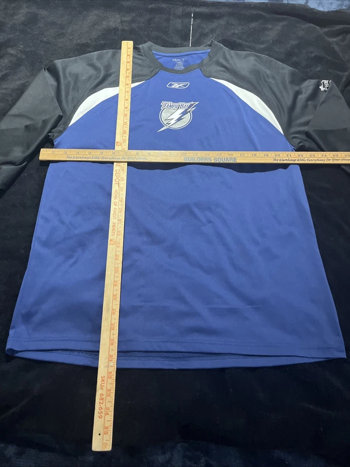 Tampa Bay Lightning Jersey Shirt Sz-(m) Men’s Blue Long Sleeve Play Dry Reebok - Image 3 of 4
