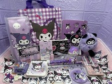 SANRIO Kuromi Bundle Mini Memos Plush Pencil Case Stickers Stationary Gift Bag