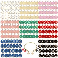 208 Pcs Metal Letter Charms for Jewelry Making - Double-Sided Initials for DIY B
