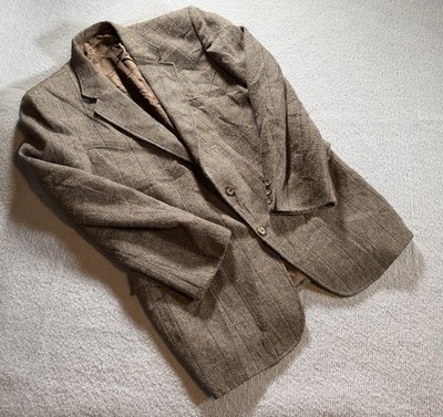 Vintage Circle S Texas Western Sport Coat Jacket Men 46L  Cowboy Wool Brown