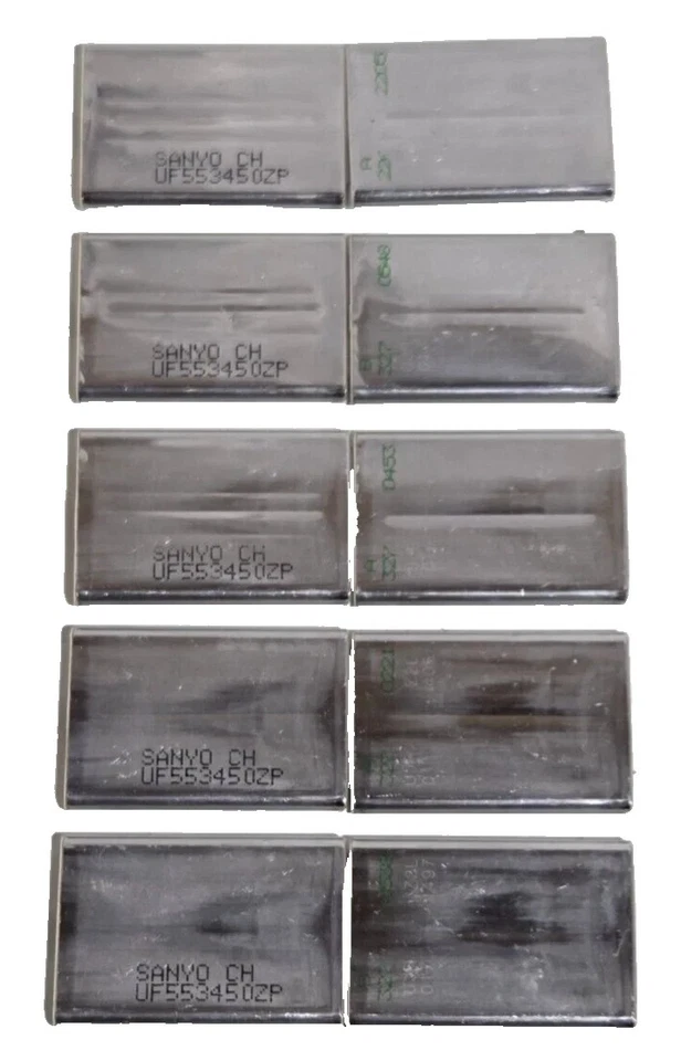 BATERÍA RECARGABLE DE IONES DE LITIO SANYO PRISMATIC 3.7V 1150MAH (Lote de 10) Foto 3 de 4