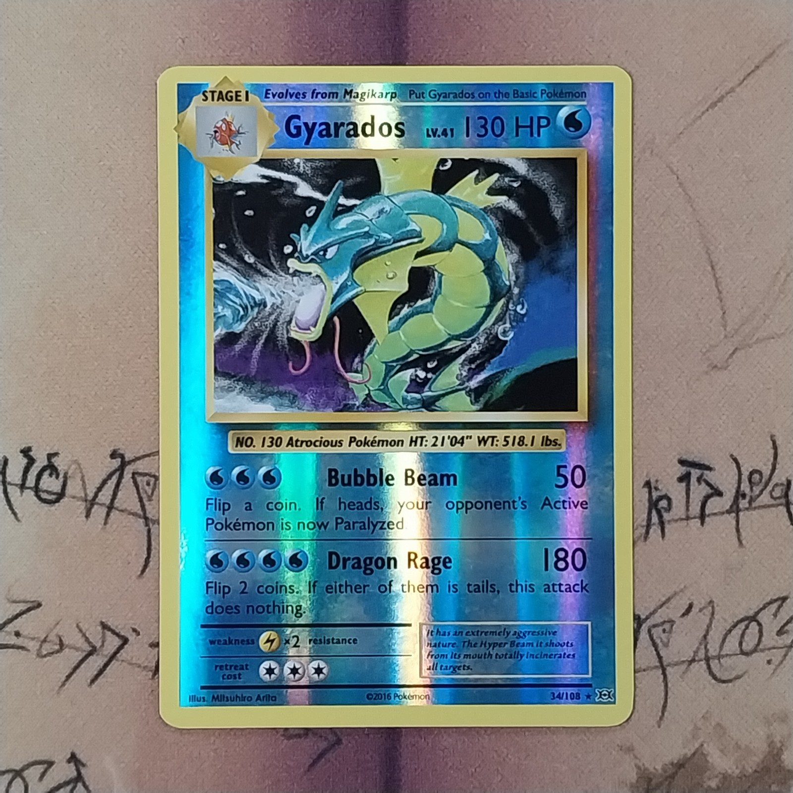 Gyarados 34/108 XY Evolutions Reverse Holo NM Pokemon Card English