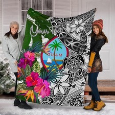 Hawaiian Map Manta Ray Gold Polynesian Premium Blankets - Ah