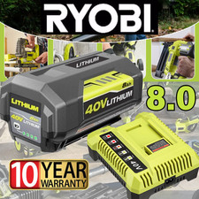 8.0Ah Battery 40 Volt for Ryobi 40V Lithium OP40602 Battery with LED Charger