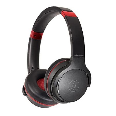 Audio-Technica ATH-S220BT Bluetooth Wireless Kopfhörer Fast Charge Schwarz Rot
