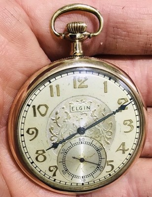 Antique Elgin Illinois ￼1926 Pocket Watch size 12s 10k GF ￼Runs