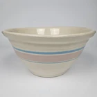 Vintage McCoy Pottery #12 Bowl Large Mixing Bowl Pink & Blue Striped USA
