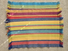 3 x Dunelm Mill Colourful Mats Rugs 100% Cotton Summer House Beach House