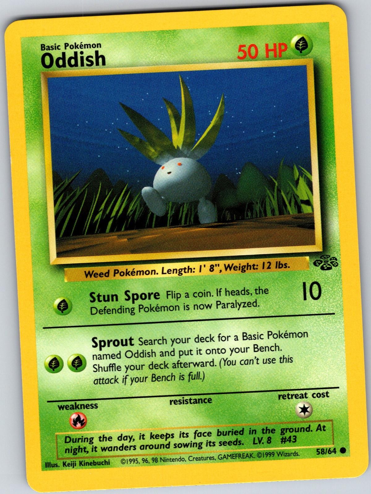 Oddish 58/64 Common Jungle Pokemon Unlimited Lightly Played