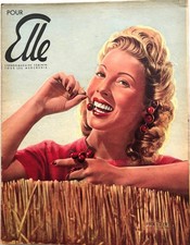Pour ELLE n° 41 du 21 Mai 1941 ancienne revue de Mode Couture Chapeau Tricot