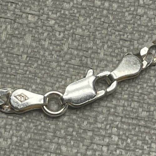 925 Sterling Silver 8” Comfort Curb 4mm Bracelet & 925 Sterling Silver Earrings - Picture 4 of 9