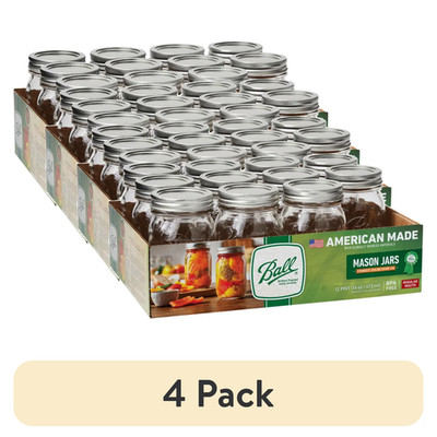 48-Pack 16 Oz Mason Jars, Regular Mouth Pint Canning Jars with Lids and Rings