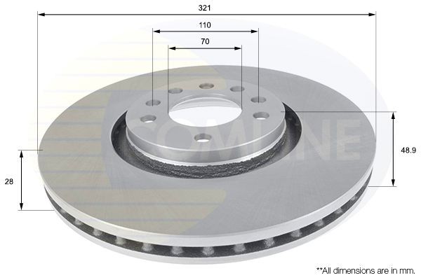 Brake Disc Front Fits Vauxhall Astra Zafira Opel Astra COMLINE ADC1157V
