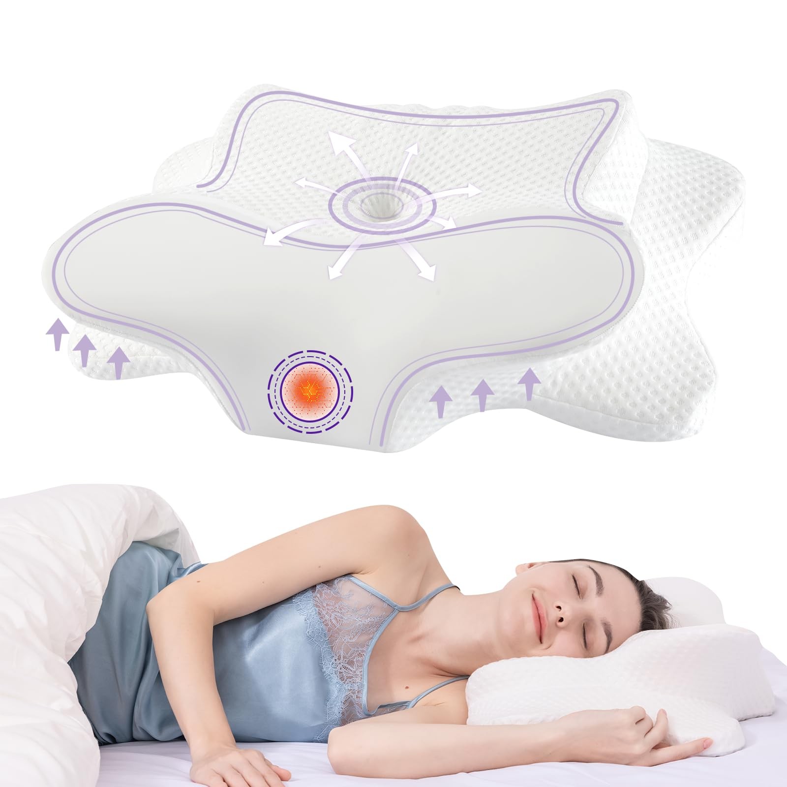 Ergonomic Cervical Neck Pillow for Pain Relief and Support While Sleeping