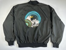 Vintage 1997 Made In USA Auburn Sportswear Bomber Jacket Coat Bald Eagle XL