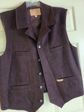 Powder River Outfitters Men’s XL DARK PLUM Western Wool Cowboy Vest