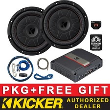 KICKER LX1250.1 CAR AUDIO 1CH/MONO AMPLIFIER CVT104 10" SUBWOOFERS 4AWG AMP KIT