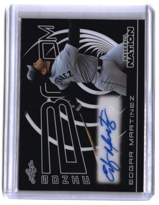 2025 Leaf Baseball Nation #S-EM1 Edgar Martinez Sonic Boom Prismatic Black