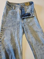 Women’s Vintage Denim Tennis High Waisted Bare Back Acid Wash Jeans Size 4