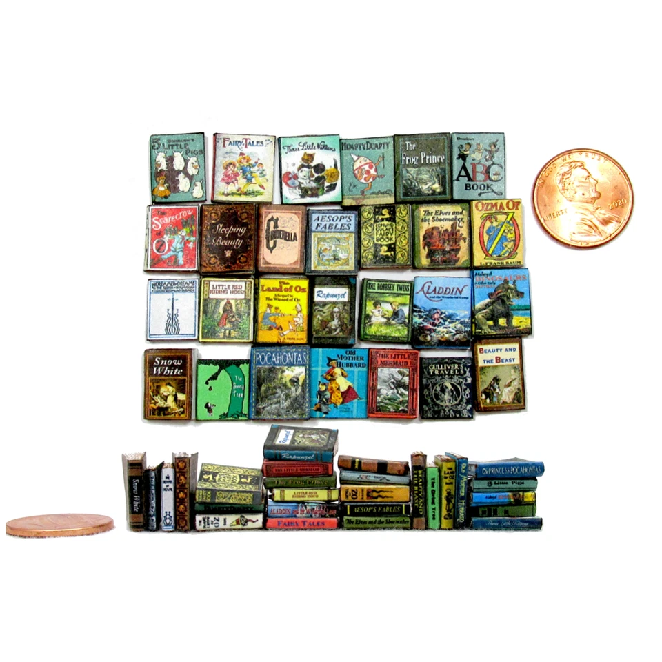 LITTLE THINGS OF INTEREST 1:24 Scale CHILDRENS STORY BOOKS 28 Pc Miniature Prop Faux Books
